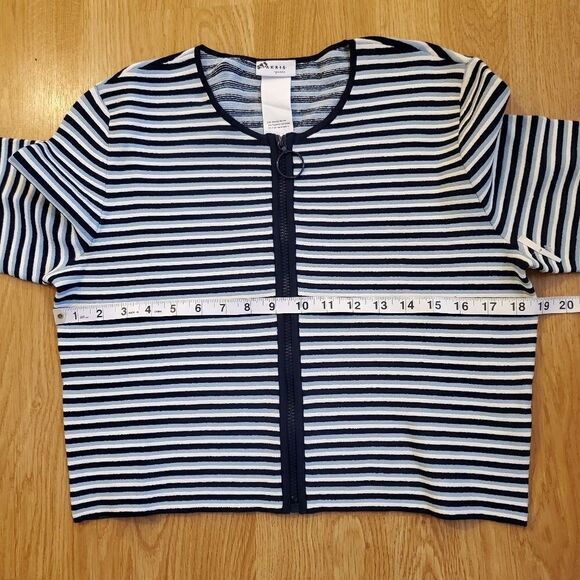 Akris Punto Stripe Crop Cardigan sz 10 - Picture 11 of 15
